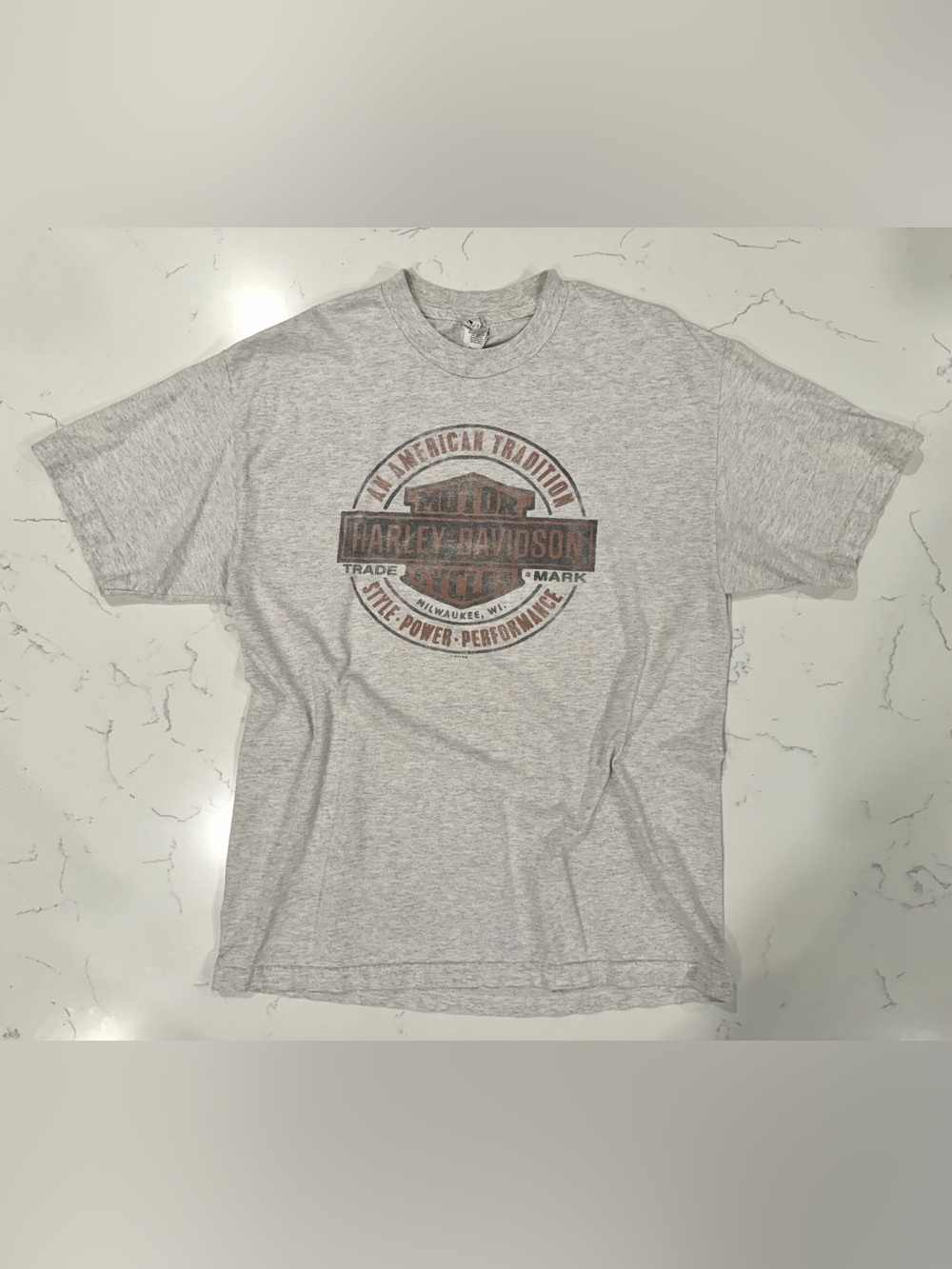 Harley-Davidson Light Gray Short Sleeve Logo Tee